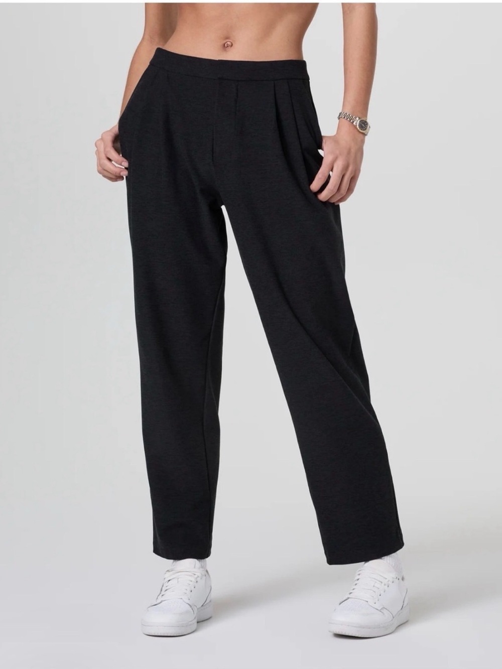 LARGE Vuori Elevate Trouser Pants Black | Performance Stretch-Travel Work Lounge